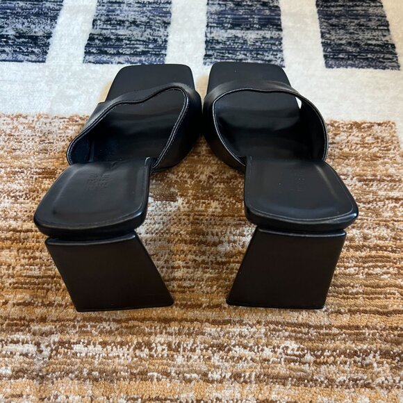 Forever 21 Faux Leather Open Square Toe Heels - 10W - Picture 3 of 6